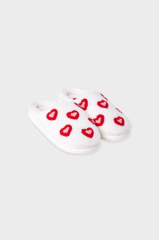 Chaussons à motifs en fausse fourrure;${refinementColor}