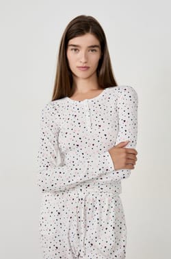 T-shirt de pyjama imprim&eacute; c&oelig;urs;${refinementColor}