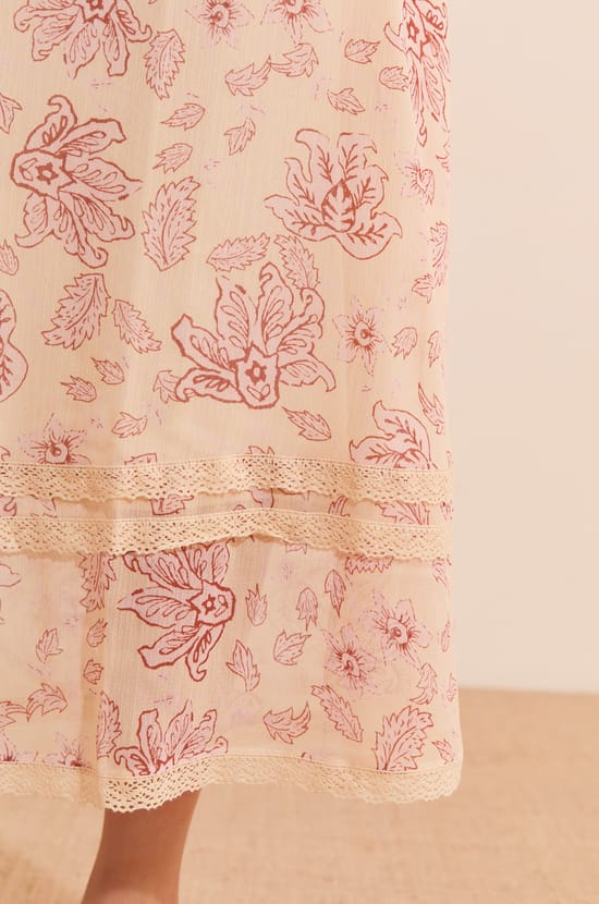 Jupe longue &agrave; motifs;${refinementColor}