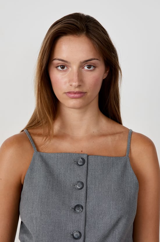Gilet sans manches à boutons;${refinementColor}