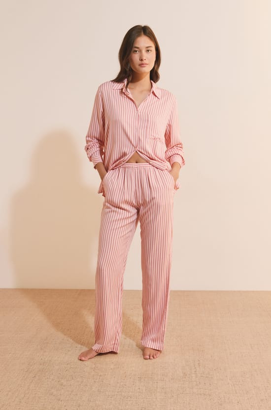 Pantalon de pyjama &agrave; rayures;${refinementColor}