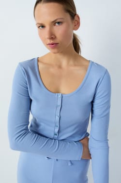 Long Sleeve Ribbed Sparkle T-Shirt;${refinementColor}