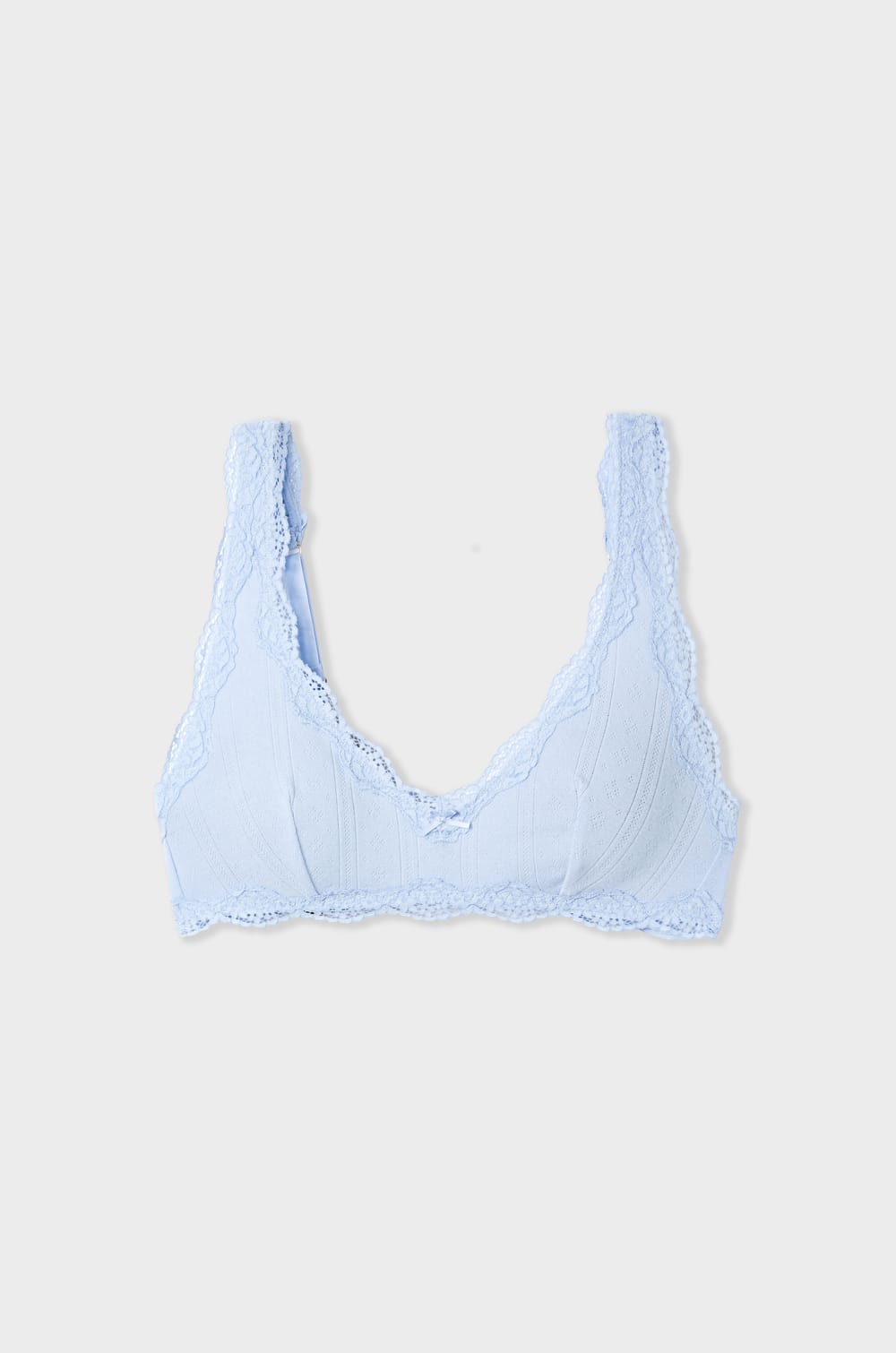 Brassière en coton et dentelle;${refinementColor}