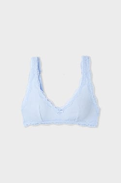 Brassière en coton et dentelle;${refinementColor}