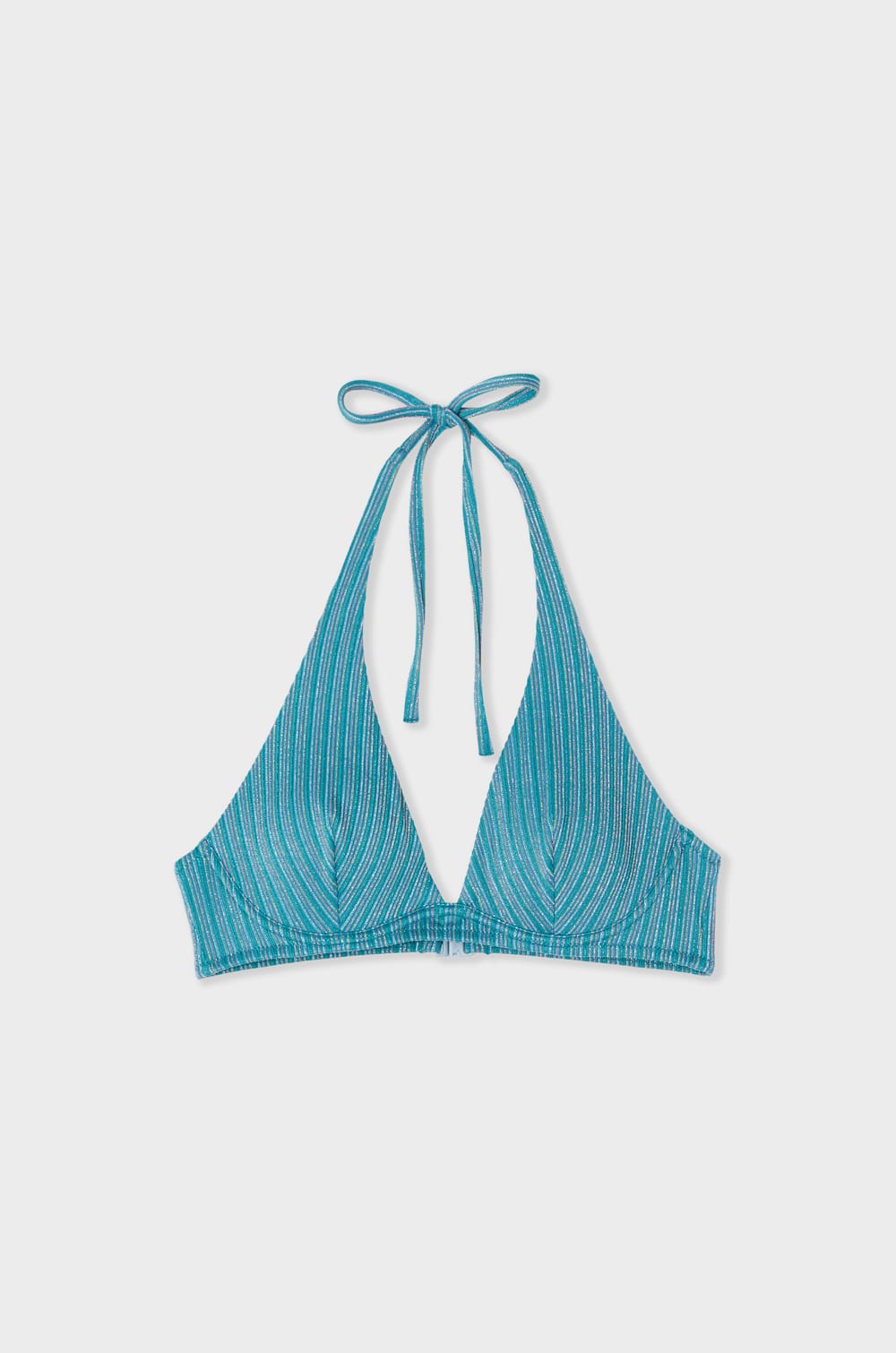 Sequined Triangle Bikini Top;${refinementColor}