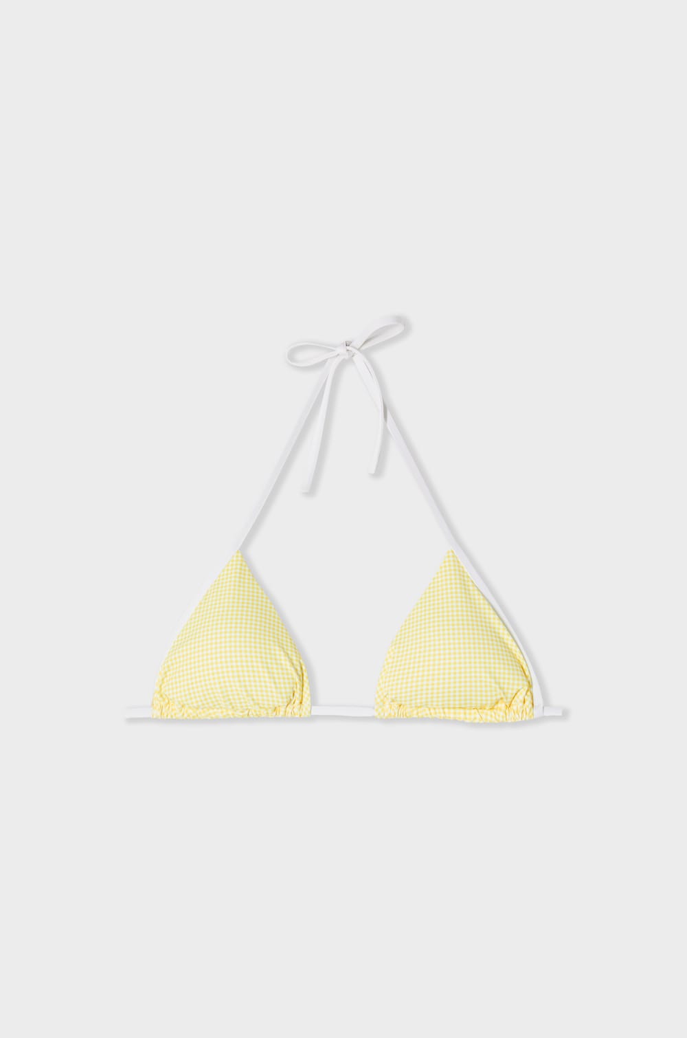 Triangle Bikini Top with Tie Detail and Patterns;${refinementColor}