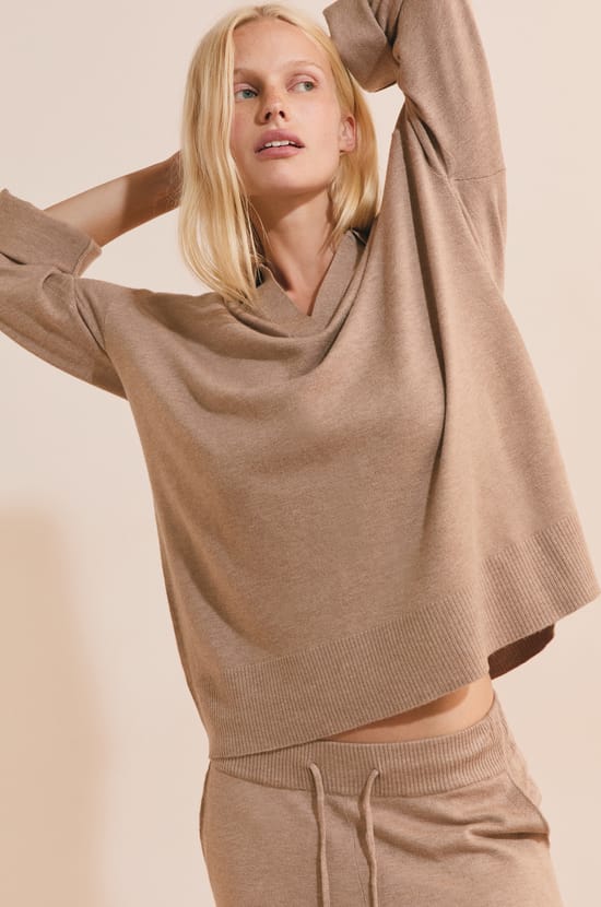 Pull de pyjama avec col polo;${refinementColor}