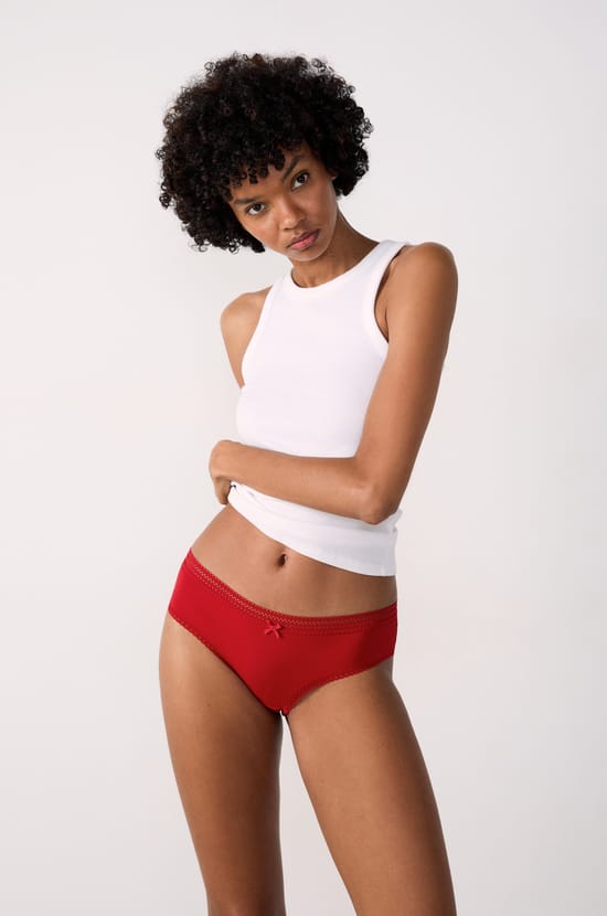 Microfibre Boyshort with Lace Details;${refinementColor}