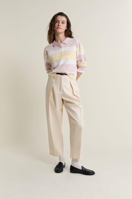 T-shirt manches longues col polo;${refinementColor}