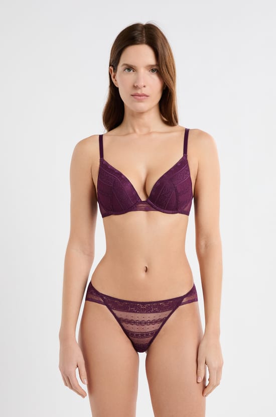 Bra N.2 - The Plunge Push-up in Lace;${refinementColor}