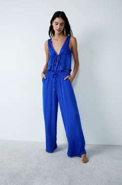Wide-leg satin trousers;${refinementColor}