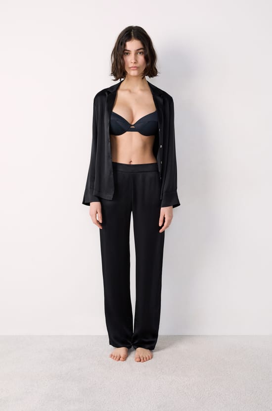 Pantalon de pyjama en soie;${refinementColor}