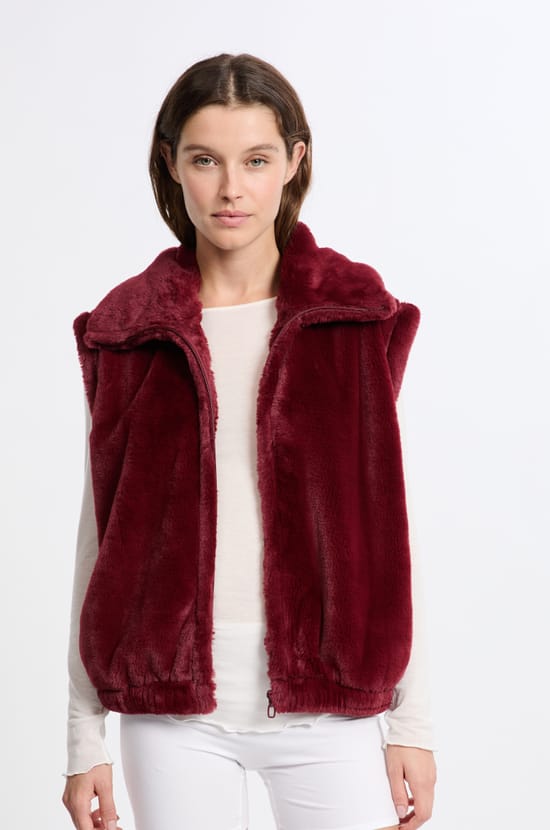 Gilet sans manches effet polaire;${refinementColor}