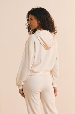 Sweatshirt de pyjama en velours c&ocirc;tel&eacute;;${refinementColor}