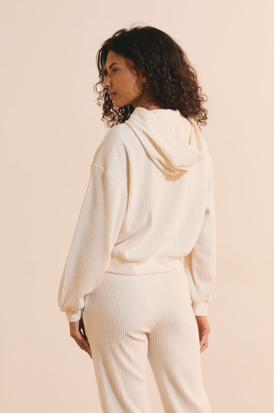 Sweatshirt de pyjama en velours c&ocirc;tel&eacute;;${refinementColor}
