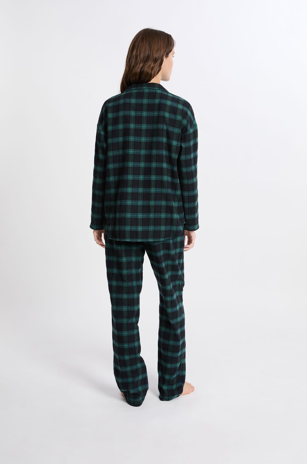 Conjunto de pijama de 2 piezas a cuadros de algodón;${refinementColor}