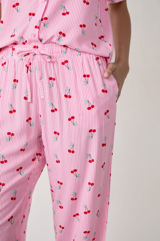 Printed Pyjama Trousers;${refinementColor}