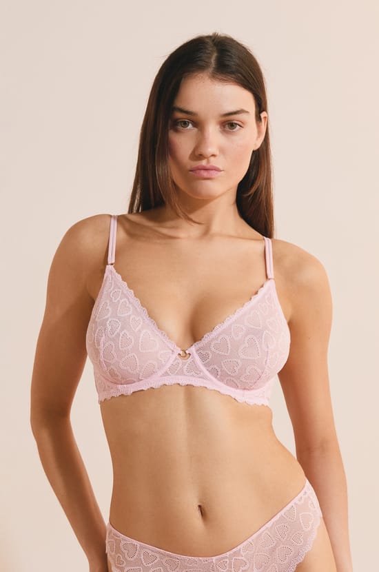 Classic Bra with Heart Motifs;${refinementColor}