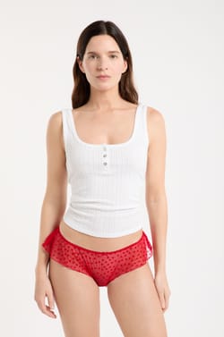 Tule shorty met hartflockprint;${refinementColor}