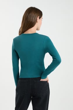 T-shirt &agrave; manches longues en coton;${refinementColor}