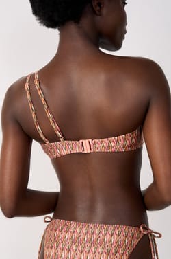Asymmetrische bralette bikinitop met print;${refinementColor}