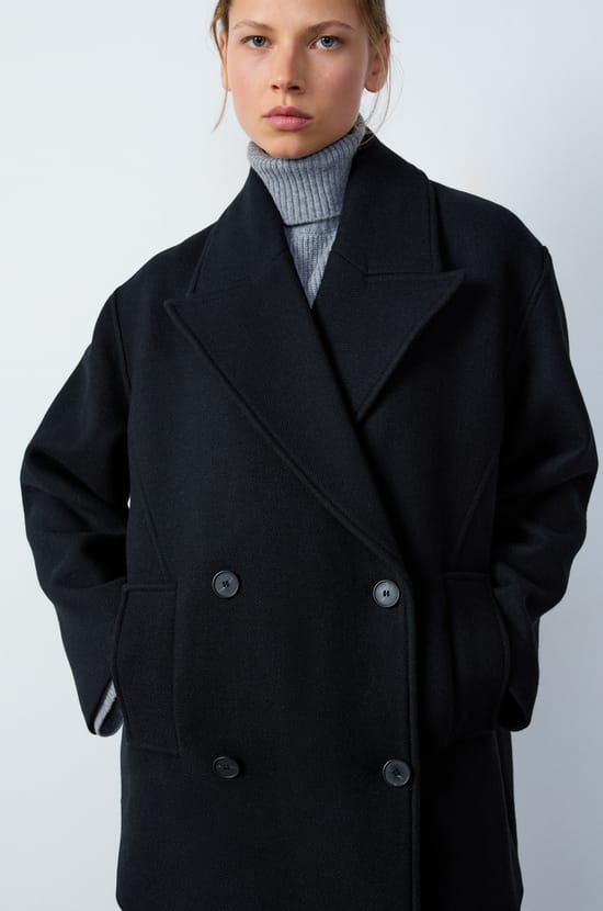 Short Coat with Wool;${refinementColor}