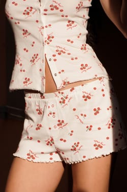 Short de pyjama en coton &agrave; motifs tomates;${refinementColor}