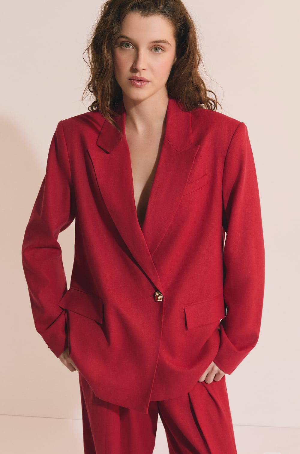 Veste blazer avec lin;${refinementColor}