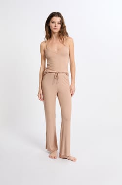 2-teiliges Pyjama-Set aus geripptem Strick mit Spitzendetails;${refinementColor}