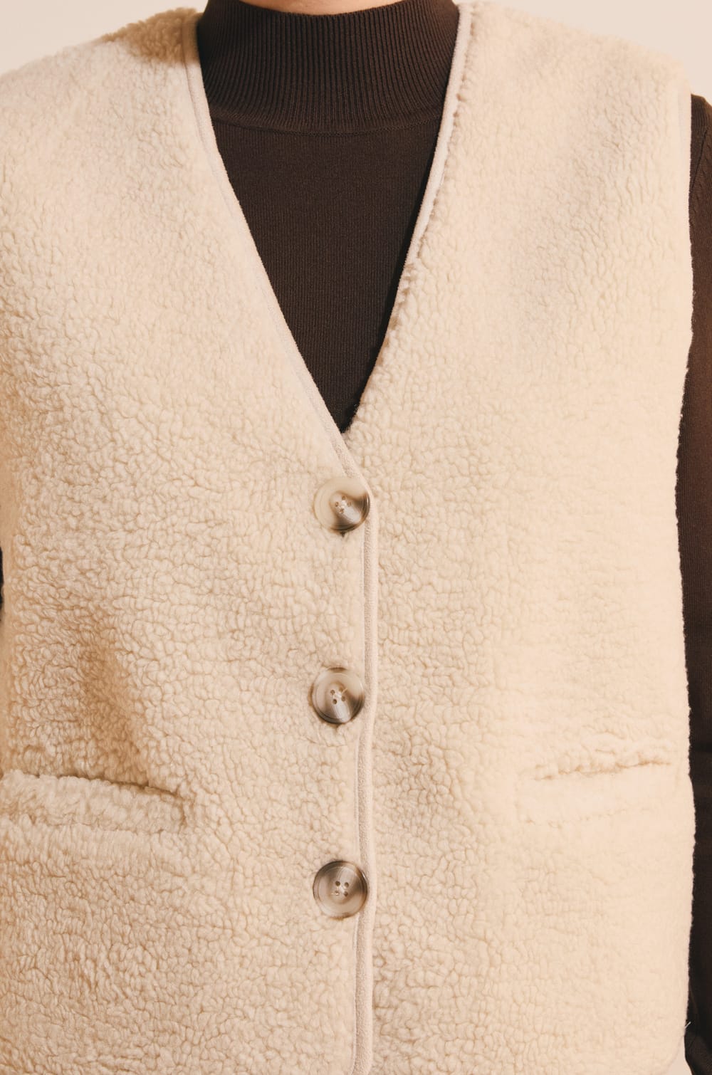 Veste sans manches effet sherpa;${refinementColor}