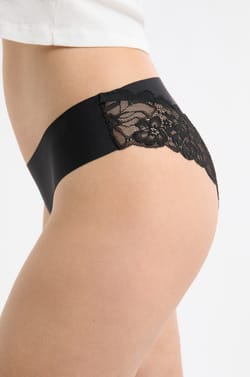 Microfibre Briefs with Lace Details;${refinementColor}