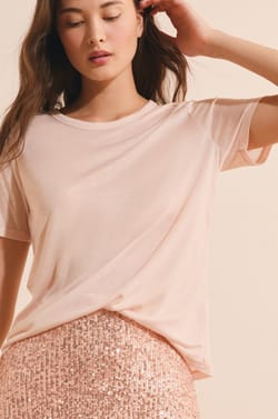 T-shirt col rond manches courtes;${refinementColor}