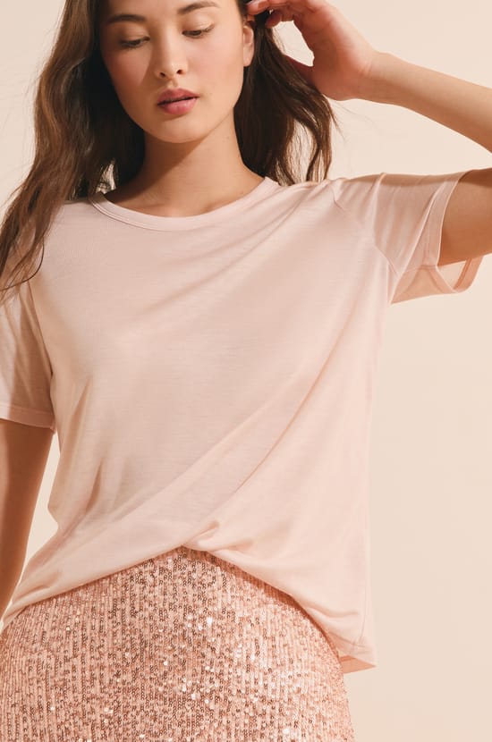T-shirt col rond manches courtes;${refinementColor}