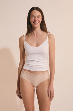 Boyshort in Microfiber with Lace Details;${refinementColor}