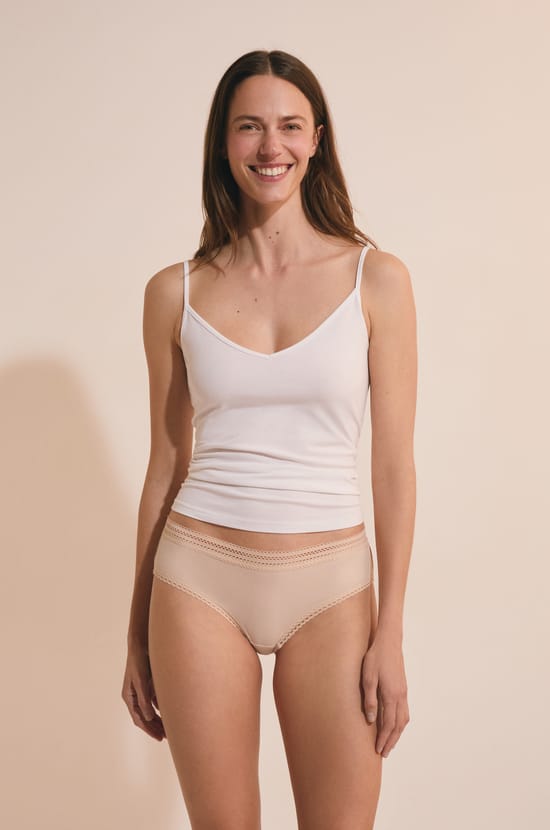 Boyshort in Microfiber with Lace Details;${refinementColor}