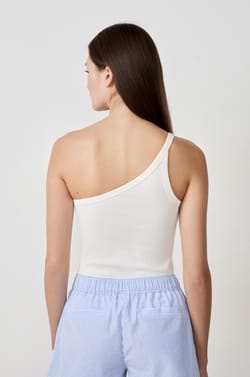 Asymmetric Cotton Tank Top;${refinementColor}