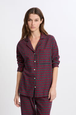 2-Piece Checkered Cotton Pajama Set;${refinementColor}