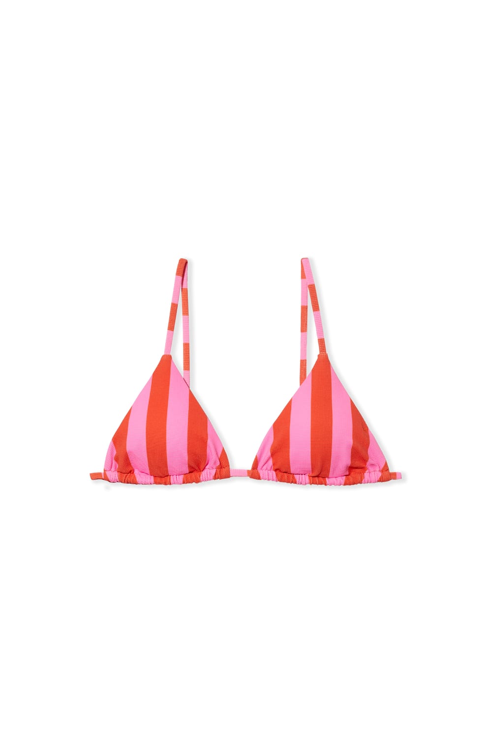 Striped Triangle Bikini Top;${refinementColor}