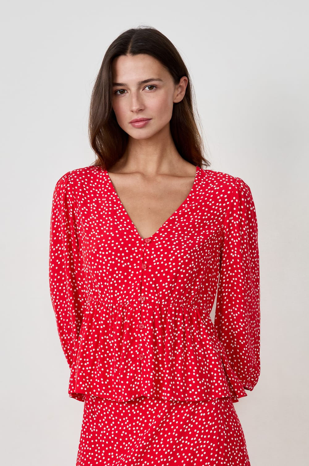 Polka Dot Blouse;${refinementColor}