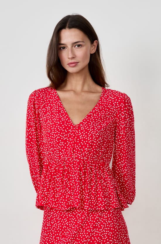 Polka Dot Blouse;${refinementColor}