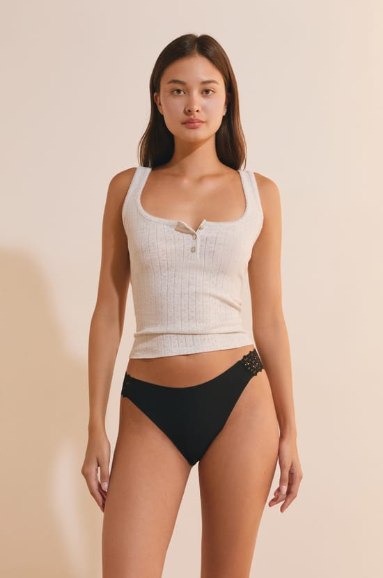 Microfibre and Lace Brief;${refinementColor}