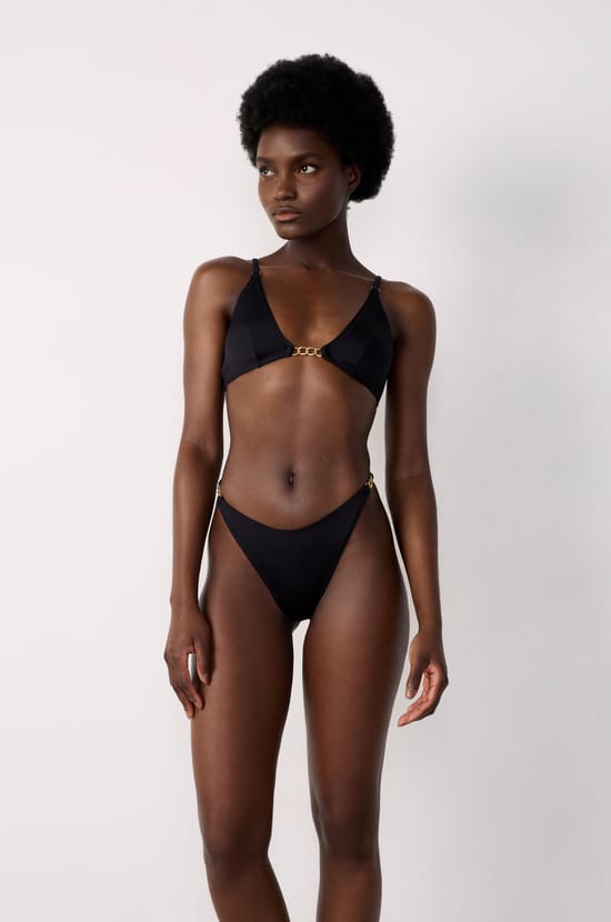 Triangle Bikini Top with Jewel Detail;${refinementColor}