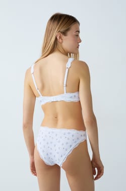 Cotton and Lace Bralette;${refinementColor}