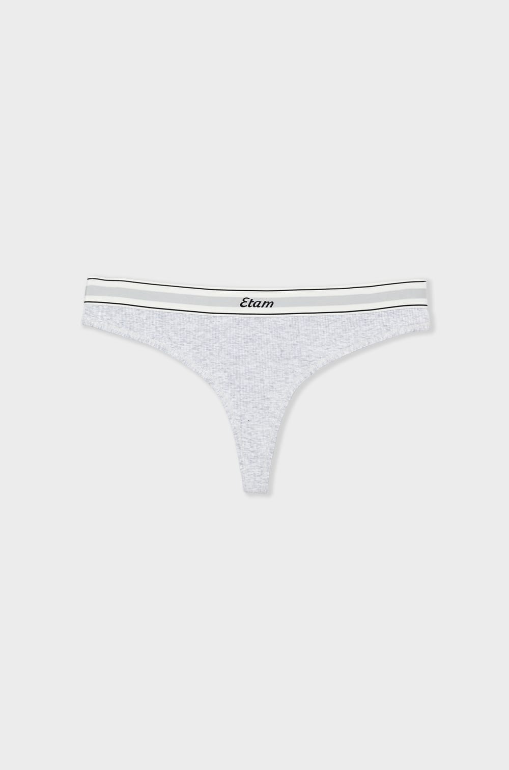 Ribbed Cotton Thong;${refinementColor}