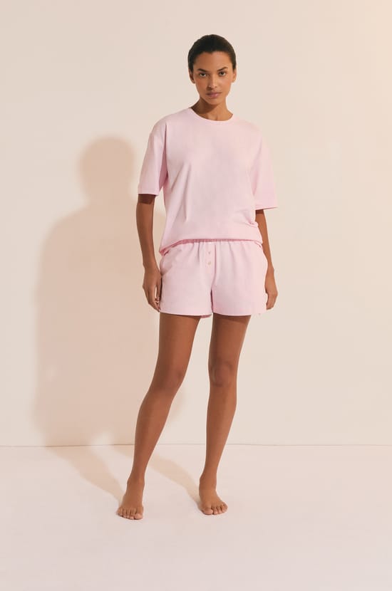 T-shirt de pyjama manches courtes en coton;${refinementColor}