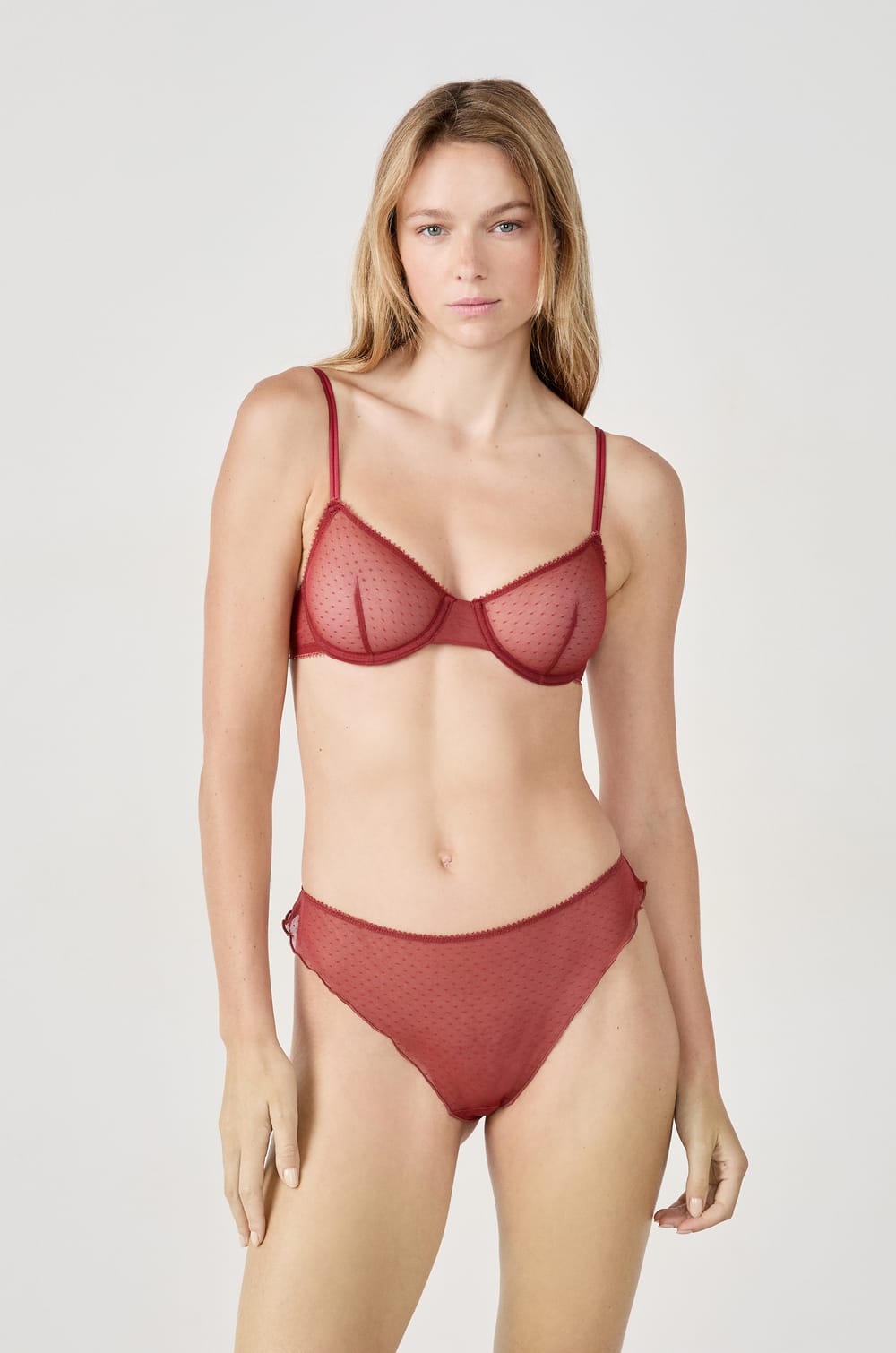 Soutien-gorge classique en tulle;${refinementColor}