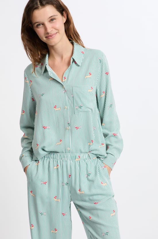 Chemise de pyjama à motifs;${refinementColor}