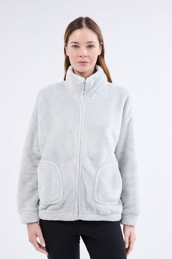 Veste de pyjama &agrave; manches longues effet polaire;${refinementColor}
