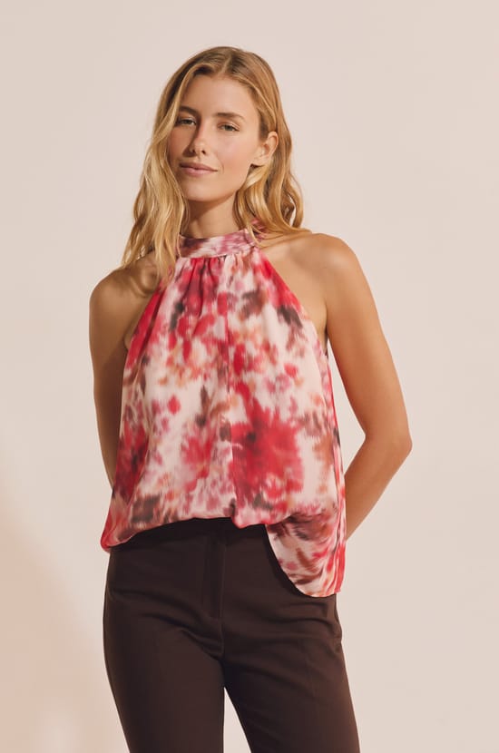 Top sans manches &agrave; motifs;${refinementColor}
