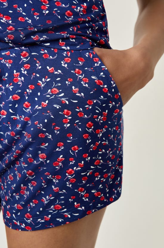 Floral print pyjama shorts;${refinementColor}